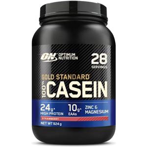 Optimum Nutrition Gold Standard 100% Casein, Caseina Micellare in Polvere, Proteine a Lento Rilascio con Zinco, Magnesio e AA, Supporta la Crescita Muscolare, Gusto Fragola, 28 Porzioni, 924 g