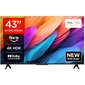 TCL 43PF650 43-inch 4K Ultra HD, HDR TV, Smart LED and Fire TV (Dolby Vision, Dolby Atmos, DTS, HDR 10, Alexa Built-in, Airplay2, Miracast)