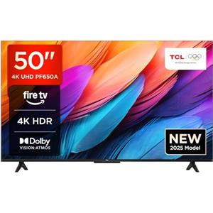 TCL - 50PF650 50 Pollici TV 4K Ultra HD, Smart LED e Fire TV (Dolby Vision, Dolby Atmos, DTS, HDR 10, Alexa integrato, Airplay2, Miracast)