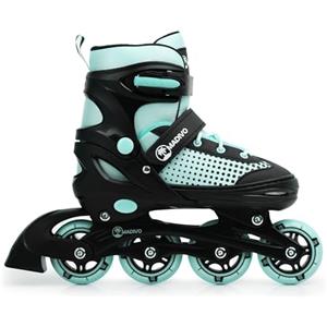 Madivo Horizon Pattini in linea regolabili | ABEC-5 cuscinetti a sfera | per donne - ragazze - bambini | Taglie: 30 - 33, 34 - 37, 38 - 41 (menta, L (38 - 41)