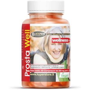 Hyper Integratore Prostata con Serenoa Repens (Saw Palmetto) Prosta Well | Favorisce la Salute di Prostata e Vie Urinarie con Licopene, Ortica e Zinco | 60 Compresse Prodotte in Italia