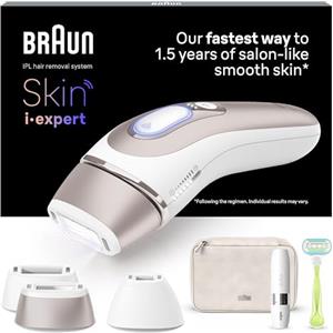 Braun Skin I·Expert Epilatore LUCE PULSATA Smart, Epilazione A Casa Tua, Alternativa Al laser, Con App Gratuita, Include Custodia, Rasoio Venus, Mini Depilatore Viso, PL7249