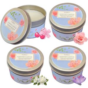 Topsics Candele profumate per donne, set regalo per mamma, confezione da 4 candele per aromaterapia (24)