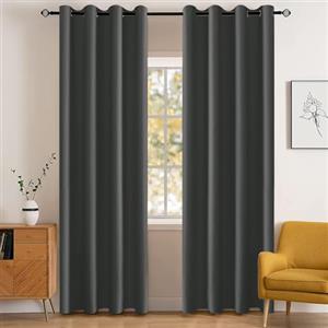 YSTELLAA Impermeabili Tende Oscuranti Per Interni 2 Pezzi, 140×260CM, Tende Termiche Isolanti Con Anelli, Moderne, Fonoassorbenti, Per Soggiorn, Camera Da Letto, Grigio