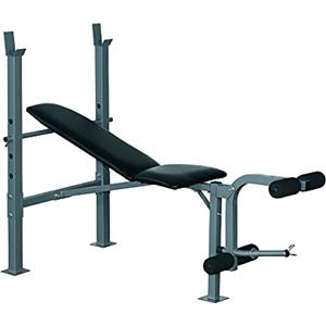 HOMCOM Panca Sollevamento Pesi e Addominali Multifunzionale con Portabilanciere Regolabile in Altezza 165 × 68 × 114cm