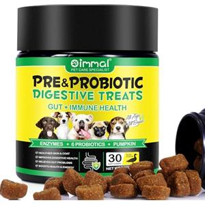 NIFEISHI Probiotici Per Cani, 30pcs Probiotici Cane Compresse, Probiotico Digestivo Per Cani Anti Prurito Snack Masticabili Per Tutti Cane