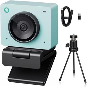 OBSBOT Meet 2 Ultra HD 4K Streaming Webcam, 1080p at 60 FPS, Videokonferenz Kamera mit KI Automatischem Bildausschnitt, USB-C, Dual Noise Reducing Mics, Ideal for Gaming or Streaming- Grün