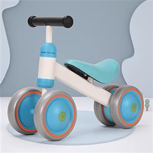 HUOLE Bicicletta Senza Pedali, Bici Senza Pedali, Materiale di Metallo Leggero, Triciclo Bambini Giochi, Bicicletta Equilibrio per Bambini 1-2 Anni, Camminatore dei Bambini-50 * 18 * 38 cm-Blu