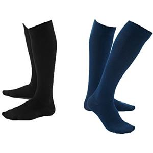 SILCA 2 paia calza gambaletto uomo riposante a compressione graduata media confort 15 mmHg cotone sulla pelle M (41/42), nero/blu