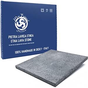 My Friend Sicilia PIETRA LAVICA ETNEA 39x35X2 cm | PIASTRA REFRATTARIA PER FORNO DA CUCINA O BARBECUE- IDEALE PER PANE E PIZZA