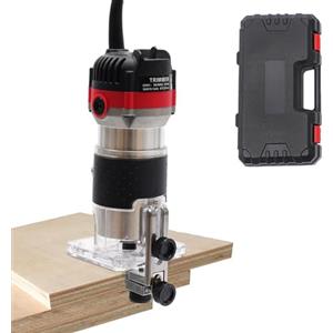 Dekltus Fresa professionale per bordi elettrica, 800 W, fresa per legno, fresa per legno, router con chiave inglese per finitura superficiale, taglio curvo