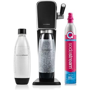 Sodastream Art Nero, Gasatore d'Acqua per Trasformare l'Acqua in Acqua Frizzante, Incluso Cilindro Contente Co2, 1 Bottiglia da un Litro, ‎18.4 x 29.7 x 44.4 Centimetri