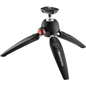 Manfrotto MTPIXIEVO-BK, PIXI EVO Mini Treppiede a 2 Sezioni per Fotocamere Mirrorless, Fotocamere Compatte, Reflex, Video, Dimensioni Compatte, Treppiede da Tavolo per Fotocamere, Alluminio, Nero