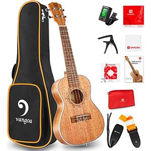 Vangoa Ukulele da Concerto 23 pollici Mogano Ukelele Acustico Hawaii Ukes con Kits per Principianti Studenti Adulti con Borsa