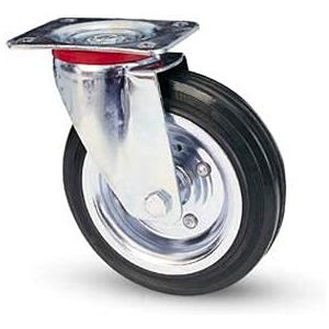 eacommerce Ruote piroettanti industriali rotelle Piene Girevoli con Piastra per Carrelli Banchi da Lavoro Mobili (Ruota Senza Freno, 200 mm)