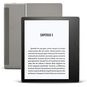 Amazon Kindle Oasis - Ora con tonalità della luce regolabile - Resistente all'acqua, 32 GB, Wi-Fi + connettività cellulare gratuita, Grafite