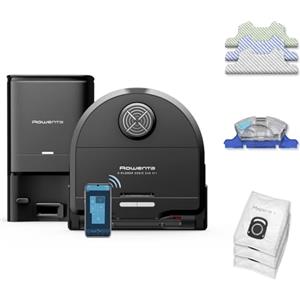 Rowenta Robot Aspirapolvere X-PLORER Serie 240AI+, Animal & Allergy, Robot Aspirapolvere Lavapavimenti, Svuotamento Automatico Polvere, Intelligenza Artificiale, Durata 120 Min, Potenza 8000 PA,RR9695