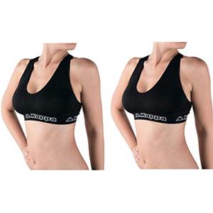 Kappa Set da 1 a 5 Pezzi: Reggiseno Top Donna Sportivo Incrociato sul Retro. Tessuto Elastico. Morbido e Traspirante. Senza Ferretto e Cuciture. Colore Nero