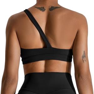 NCTCITY Reggiseno Sportivo da Donna Monospalla Yoga Fitness Bra Crop Tops Senza Ferretto con Imbottito Rimovibile per Allenamento Ginnastica Jogging