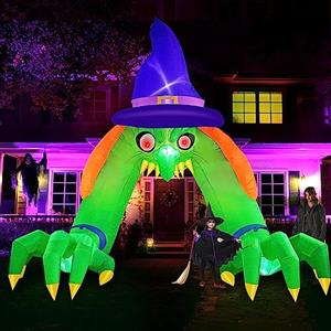 Danxilu 3,6M Arco Gigante Gonfiabile Halloween, Originale Occhio Rosso Strega Arco Integrato LED Illuminato, Gonfiabili Halloween per Giardino Prato Vacanze Feste