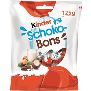 CAIYA Ferrero Kinder Schoko Bons Ovetto al Cioccolato Ripieno di Crema al Latte e Nocciole Senza Glutine 125g