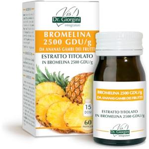 Dr Giorgini BROMELINA 2500 GDU/g da ANANAS pastiglie Giorgini Dr. Martino - 30 g (integratore di bromelina forte utile per contrastare la cellulite)
