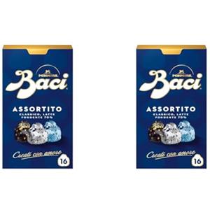 Perugina BACI PERUGINA Assortito Cioccolatini ripieni al Gianduia, Scatola 200g (Confezione da 2)