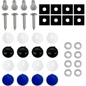 Vordpe Set di 8 viti per targa, fissaggio targa con tappi di copertura, viti antifurto, acciaio inox 304, accessori per viti portatarga