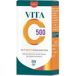 Erba Vita Vita C 500 - Integratore Immunitario con Rosa Canina, 30 Compresse