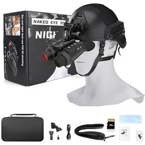 SUZLAZYR NV8300 4K Visori notturni con effetto visione 3D, Binocolo ricaricabile per la visione notturna Tattico militare, Zoom digitale 8X, Infrarossi a 7 livelli, Visione notturna montata sul casco