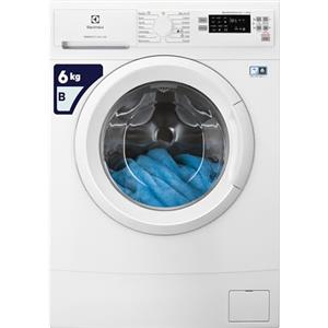 Electrolux EW6S526B Lavatrice Slim a Carica Frontale, Tecnologia SensiCare 600, 6 kg, Partenza Ritardata, Lavaggio Rapido, Display LED, 1151 Giri al Minuto, Bianco, Classe B