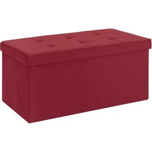 IlGruppone Pouf Contenitore in Velluto Rettangolare Moderno Panca Fondo Letto Cassapanca Soggiorno Panchina per Ingresso Scarpiera Sgabello Panca Moderna - Bordeaux