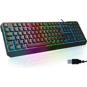 KLIM Chroma Tastiera Italiana per Gaming USB - Nuova Versione 2023 - Colori da Videogioco e Retroilluminata - Tastiera da Gioco - Tastiera per Videogame, PC PS4 PS5 Windows, Mac - Nero