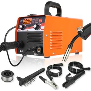 Quorium Saldatrice MIG, Saldatrice a filo continuo tig 220V, Saldatura ad elettrodo MMA 120 A con inverter IGBT Portatile e 1 kg di filo animato, 3 in 1 Saldatrice per principianti e saldatori professionisti