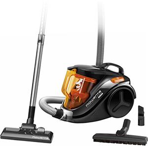 Rowenta RO3753EA Compact Power Cyclonic Aspirapolvere a Traino senza Sacco, Tecnologia Ciclonica, Capacità 1.5 l, Arancione/Nero, 79 dB, 750W