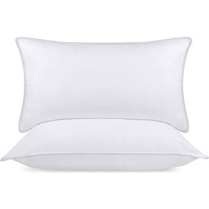 Utopia Bedding Cuscini Letto (Set di 2), 40 x 80 cm Guanciali Letto Coppia, 3D Fibra di Poliestere (Bianco)