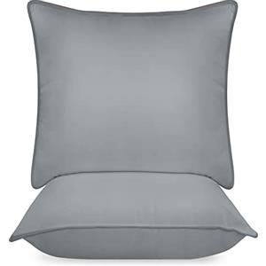 Utopia Bedding Cuscini Letto (Set di 2), 65 x 65 cm Guanciali Letto Coppia, 3D Fibra di Poliestere (Grigio)