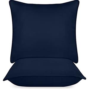 Utopia Bedding Cuscini Letto (Set di 2), 65 x 65 cm Guanciali Letto Coppia, 3D Fibra di Poliestere (Blu Navy)