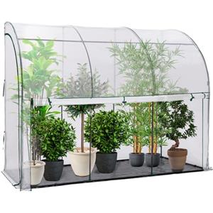 IDMarket - Serra invernale da parete sostenuta 300 x 80 x 160 cm doppia apertura balcone e terrazza