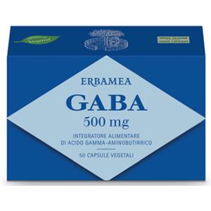 Erbamea GABA 500mg - Integratore Alimentare in 50 Capsule Vegetali con Vitamina B6 per il Benessere Psicologico