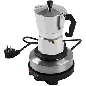 SOPERIT Caffettiera italiana 150 ml elettrica Caffettiera espresso con fondo separato per 3 tazze da caffè espresso Moka Espresso Cooker Alluminio Bianco