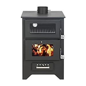 iperbriko Stufa a legna con forno MG450 SILVIA Nera potenza 14,8 Kw L50,5xp58,5xh90,5