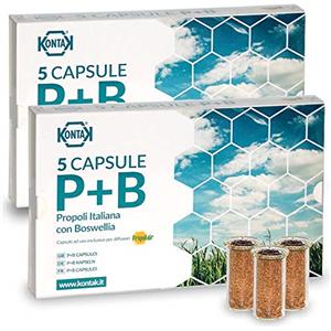 Kontak 2x Kontak Propoli + Boswellia Capsule Per Diffusori Ambientali, 5 capsule Propolair -> Pacchetto contenete 2 confezioni da 5 capsule | Difese Immunitarie, respirazione