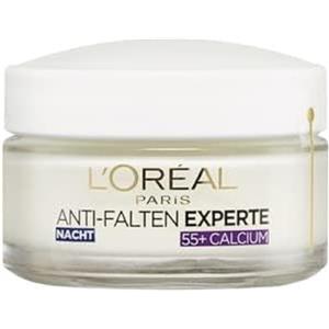 L'Oréal Paris Confezione da 1 Crema Viso Antirughe Experte 55+ Crema Notte per Donne dai 55 Anni con Calcio 1 x 50 ML