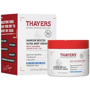 Thayer's Thayers Crema Idratante con Squalano di Canna da Zucchero e Ceramidi - Lozione per Pelle Secca o Molto Secca - Barrier Bestie Ultra Whip Face Cream -59 ml