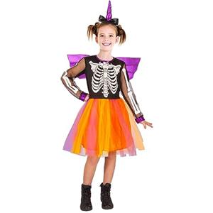 Ciao- Skeletrina Unicorno scheletro costume travestimento bambina (Taglia 3-4 anni)