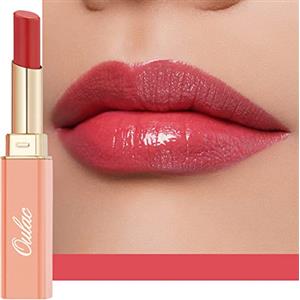 Oulac Rossetto Rosso Idratante e Nutriente, Glossy Lipstick, Labbra Succoso e Lucido, Cura delle Labbra, Idratare le Labbra Secche, Consistenza Morbida, Vegan (01) Femme Fatale