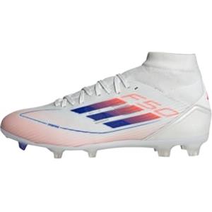 adidas F50 League Mid Football Boots Firm Ground, Scarpe da Calcio Donna, Cloud White/Lucid Blue/Solar Red, 38 EU