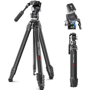 ULANZI Zero V Travel Tripod Video, Treppiede Video da 157,5 cm/62