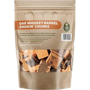 Green Olive Firewood Company Legna da ardere verde oliva - pezzi di legno per affumicare, 5 l, ideale per l'uso in barbecue o affumicatori - grandi patatine aromatizzate, per affumicare carne, pesce e persino verdure - Whisky